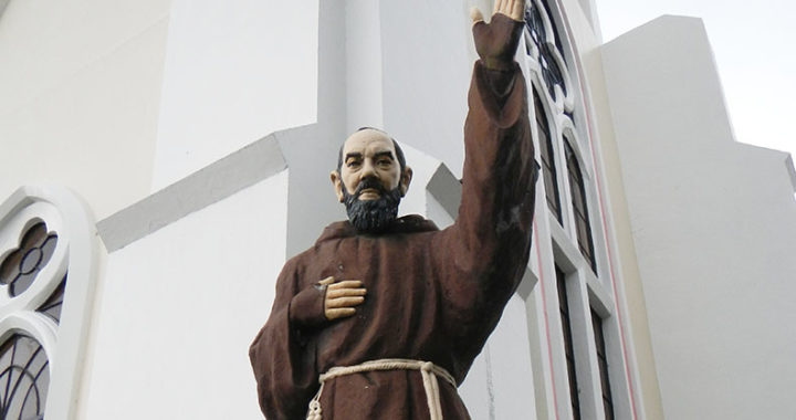 This week, we celebrate the Memorial of St. Pius of Pietrelcina, priest (Padre Pio). (Pictured: Saint Pio of Pietrecina, San Sebastian Cathedral of Tarlac, Philippines. Photograph by Ramon FVelasquez.)