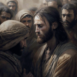 Jesus is betrayed by Judas.