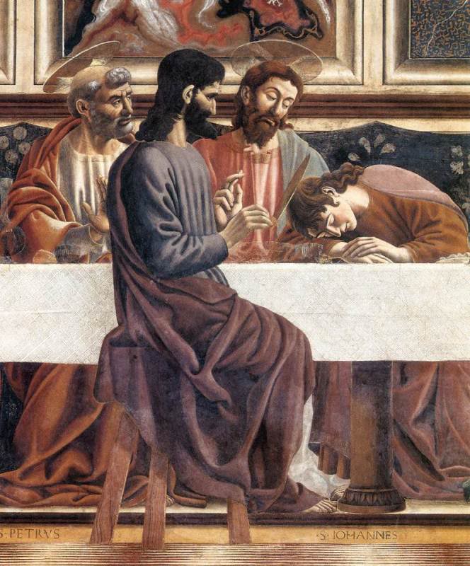 One of his disciples, the one whom Jesus loved, was reclining at Jesus’ side.So Simon Peter nodded to him to find out whom he meant.