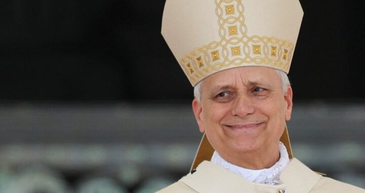 Pope Leo XIV, formerly Cardinal Robert Francis Prevost, smiles as he celebrates his inauguration Mass at the Vatican May 18, 2025. (OSV News photo/Claudia Greco, Reuters)